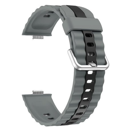 Huawei Watch Fit 5 Pro / 5 / 4 Pro / 4 / 3 EIDERWOOD Two-Tone Silicone Strap - Grey / Black
