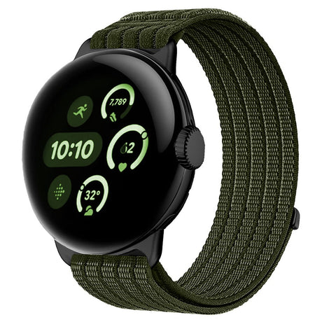 Google Pixel Watch 4 / 3 (45mm) EIDERWOOD Nylon Watch Strap - Dark Green
