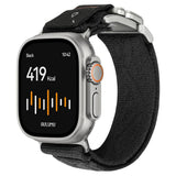 Apple Watch (42/44/SE/45/46/49mm) Aulumu C03 Nylon Strap - Silver / Black