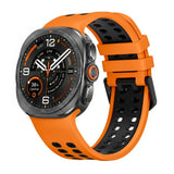 Samsung Galaxy Watch Ultra 2 / Ultra (47mm) Silicone Strap with Ventilation Holes - Orange / Black