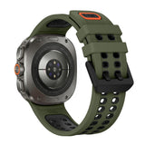 Samsung Galaxy Watch Ultra 2 / Ultra (47mm) Silicone Strap with Ventilation Holes - Green / Black
