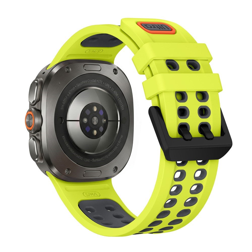 Samsung Galaxy Watch Ultra 2 / Ultra (47mm) Silicone Strap with Ventilation Holes - Yellow / Grey