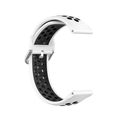 Universal Smartwatch Two-Color Silicone Strap (20mm) - Black/White