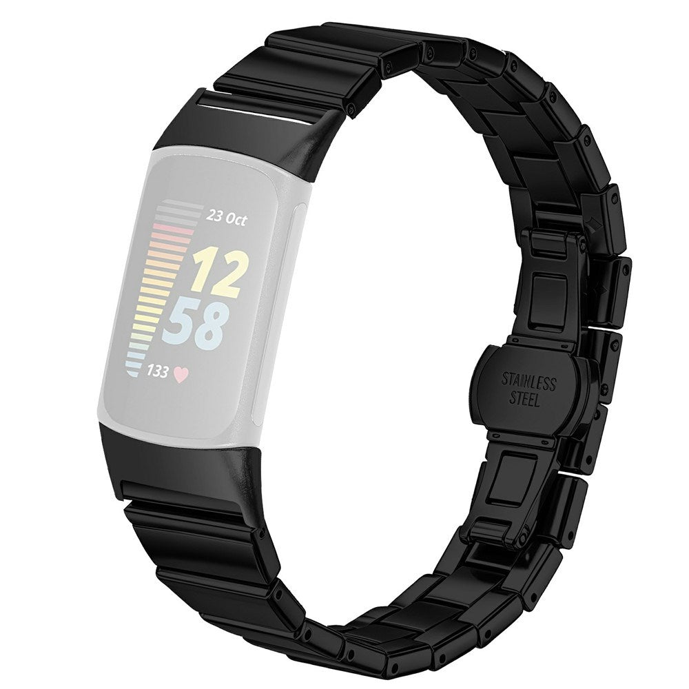 Fitbit Charge 6 / 5 EIDERWOOD Metal Watch Strap - Black