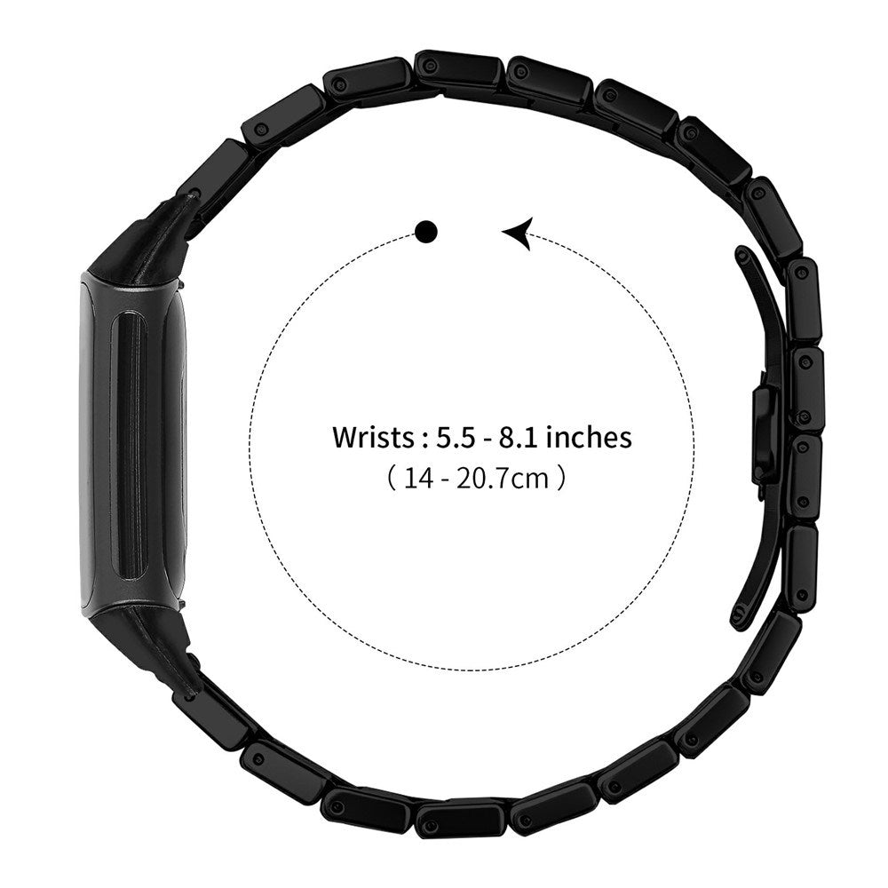 Fitbit Charge 6 / 5 EIDERWOOD Metal Watch Strap - Black