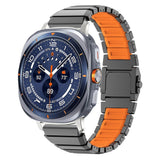 Samsung Galaxy Watch Ultra 2 / Ultra (47mm) Magnetic Metal Strap with Silicone - Grey / Orange