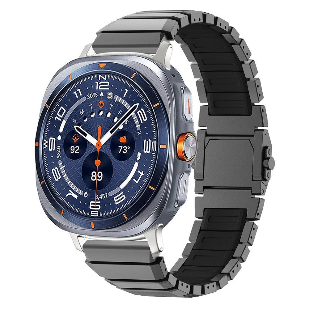 Samsung Galaxy Watch Ultra 2 / Ultra (47mm) Magnetic Metal Strap with Silicone - Grey / Black