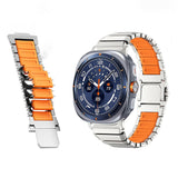 Samsung Galaxy Watch Ultra 2 / Ultra (47mm) Magnetic Metal Strap with Silicone - Grey / Black