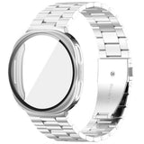 Samsung Galaxy Watch 8 / 9 (40mm) EIDERWOOD Stainless Steel Watch Band with Plastic Case & Screen Protector - Silver