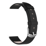 Universal Smartwatch Leather Strap (20mm) - Matte Black