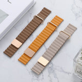 Smartwatch Strap 20mm Magnetic Litchi Leather - Beige / Rose Gold