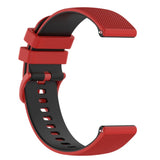 Smartwatch Silicone Strap (22mm) Grid - Red / Black