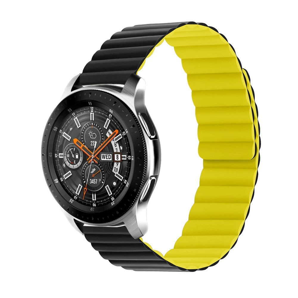 Smartwatch Reversible Strap 22mm Magnetic Silicone - Black / Yellow