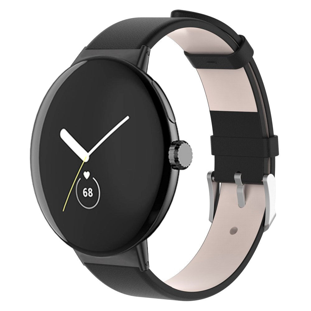 Google Pixel Watch 1 / 2 / 3 Artificial Leather Strap - Black