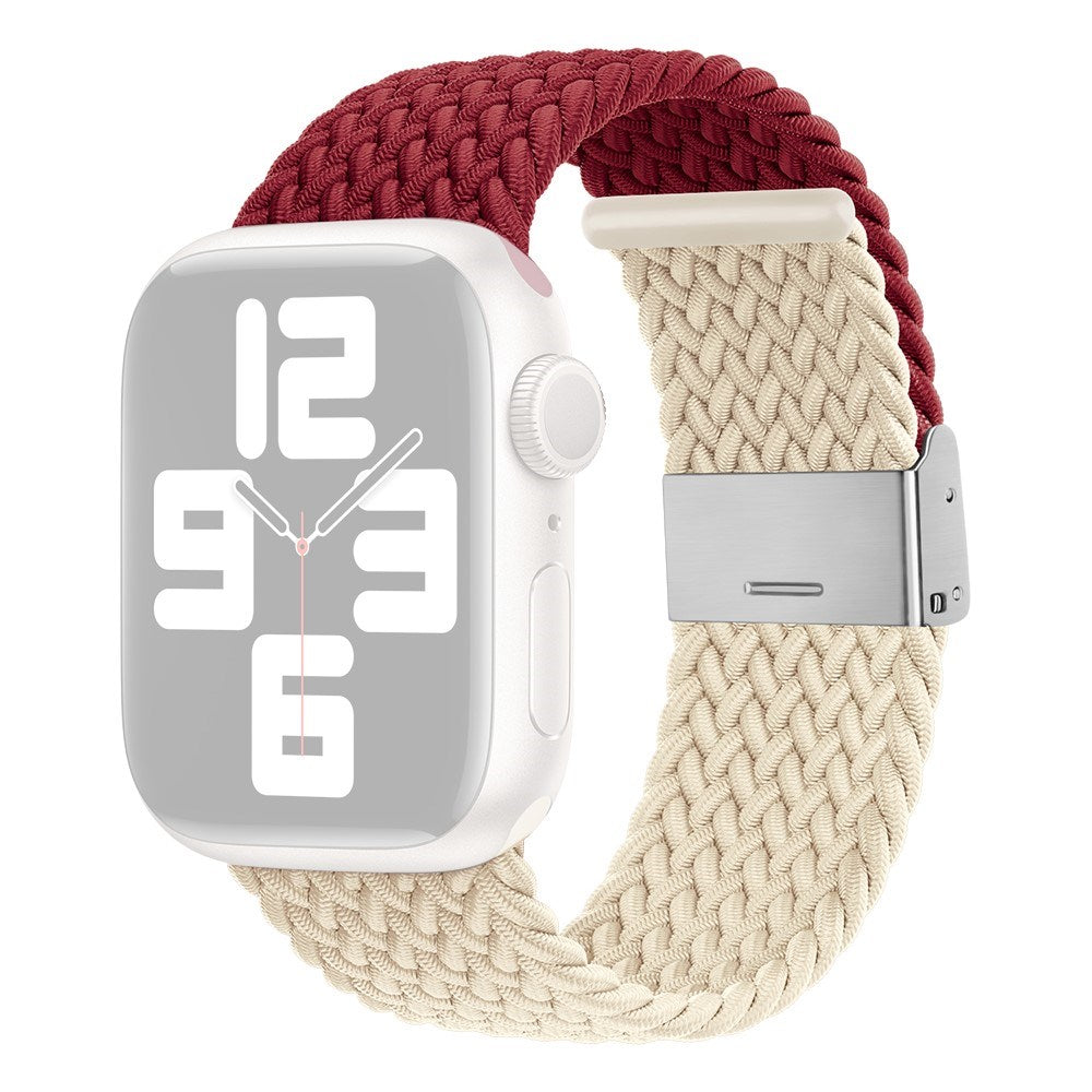 Apple Watch (38/40/SE/41/42mm) Two-tone Nylon Strap - Red / Beige