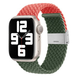 Apple Watch (38/40/SE/41/42mm) Two-tone Nylon Strap - Orange / Green