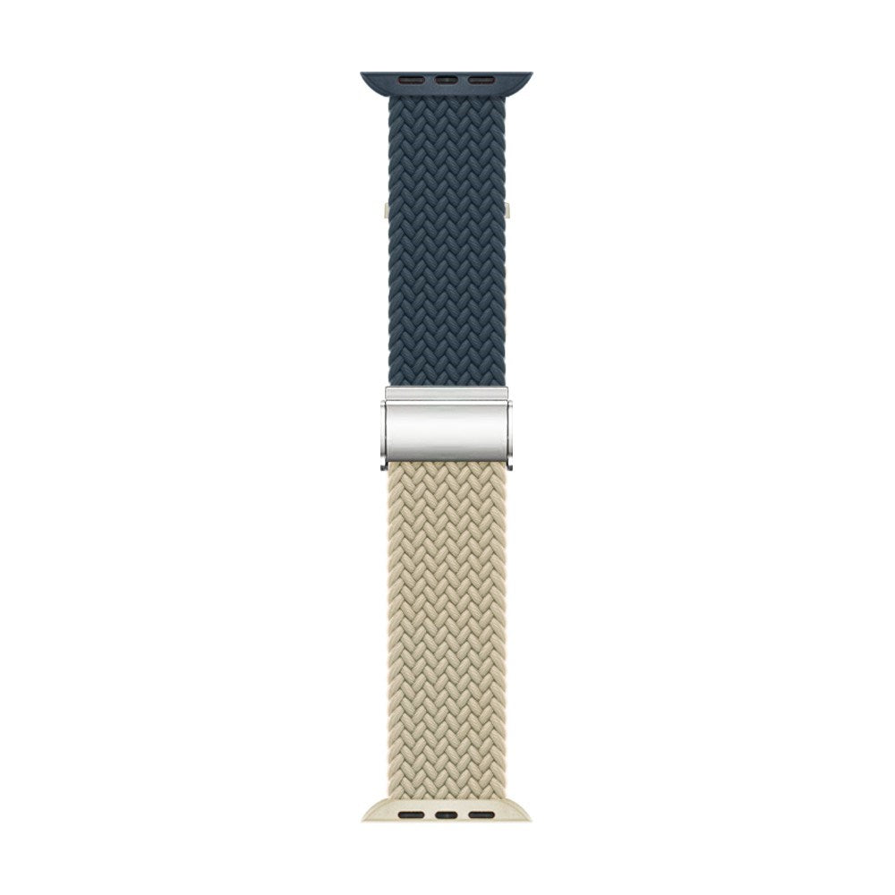 Apple Watch (38/40/SE/41/42mm) Two-tone Nylon Strap - Dark Blue / Beige