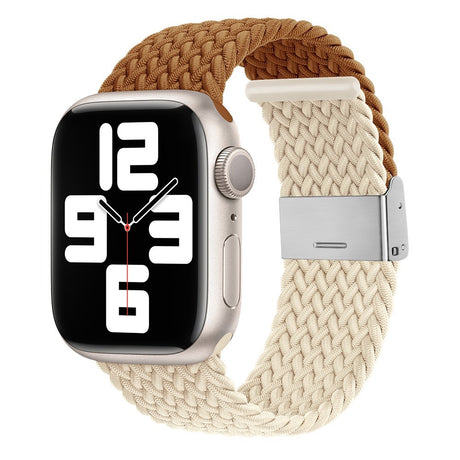 Apple Watch (38/40/SE/41/42mm) Two-tone Nylon Strap - Brown / Beige