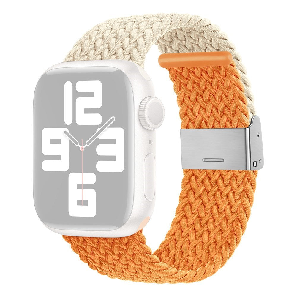 Apple Watch (38/40/SE/41/42mm) Two-tone Nylon Strap - Beige / Orange