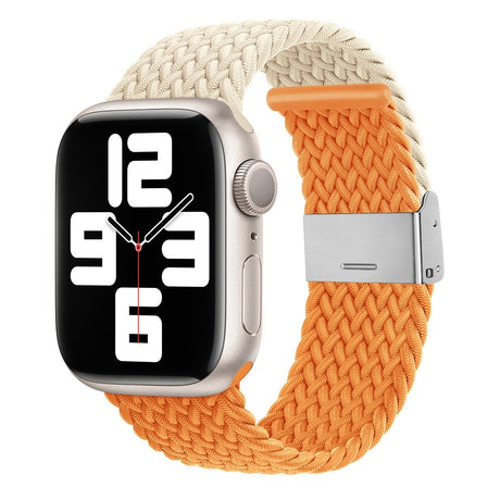 Apple Watch (38/40/SE/41/42mm) Two-tone Nylon Strap - Beige / Orange