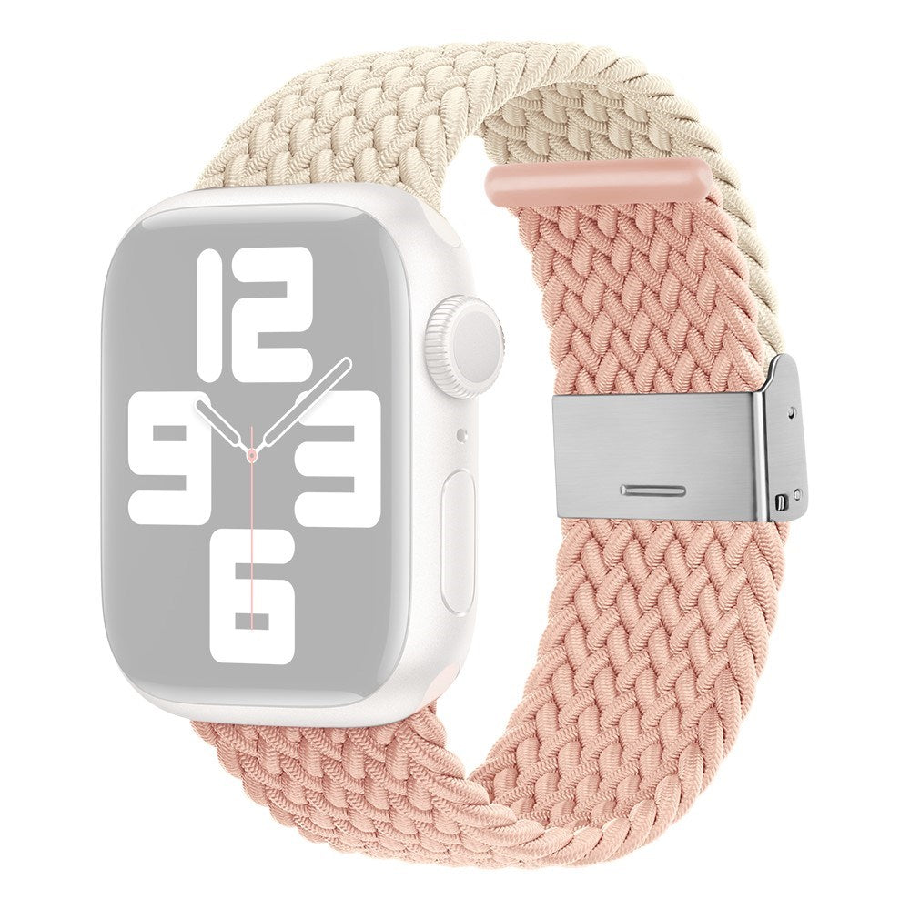 Apple Watch (38/40/SE/41/42mm) Two-tone Nylon Strap - Beige / Pink