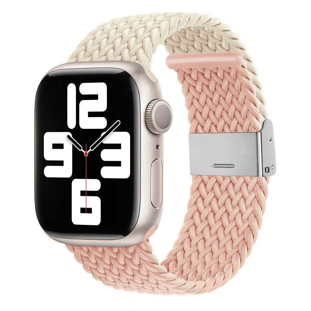 Apple Watch (38/40/SE/41/42mm) Two-tone Nylon Strap - Beige / Pink