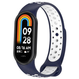 Xiaomi Smart Band 10 / 9 / 8 / NFC Silicone Watch Strap - Dark Blue / White