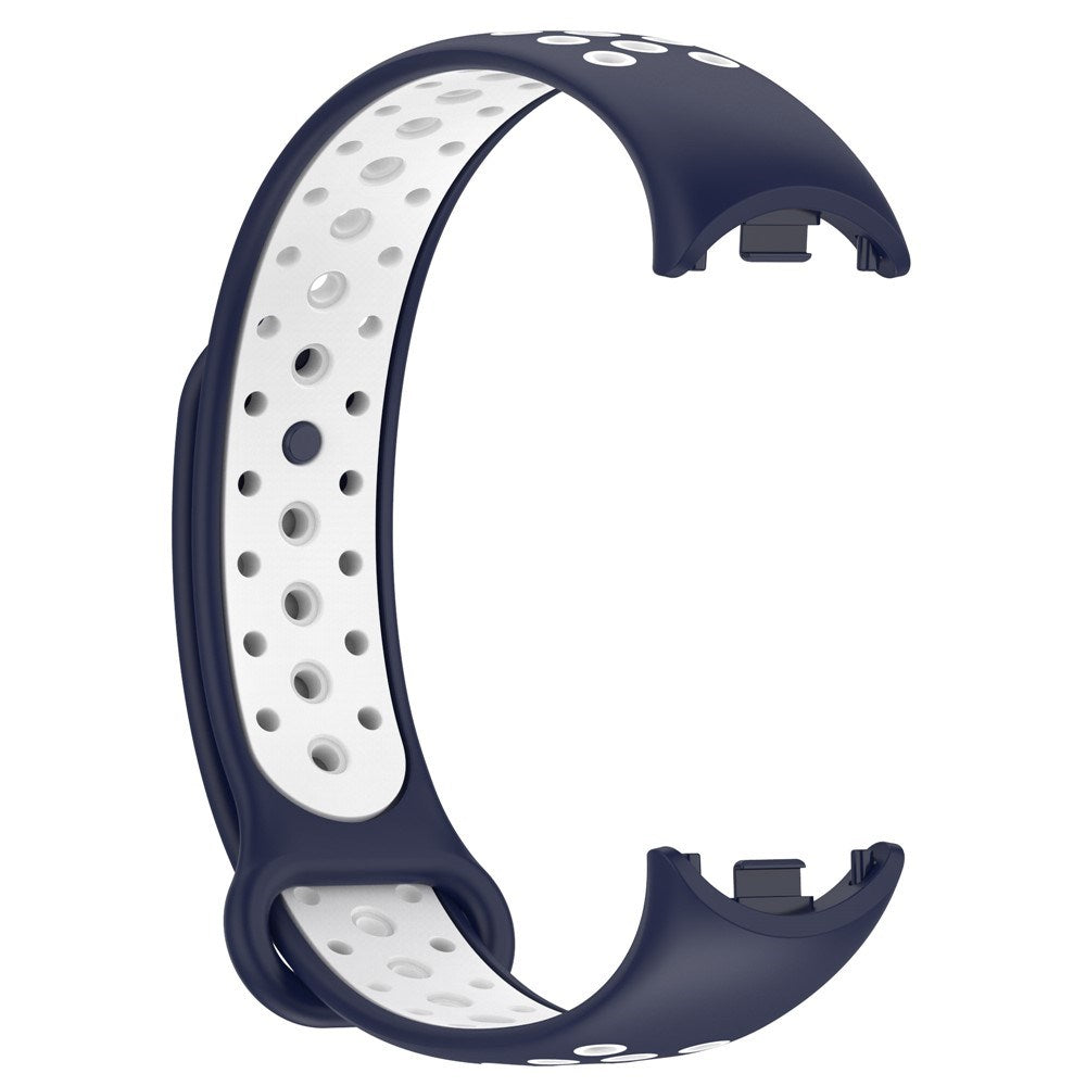 Xiaomi Smart Band 10 / 9 / 8 / NFC Silicone Watch Strap - Dark Blue / White