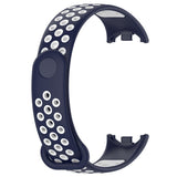 Xiaomi Smart Band 10 / 9 / 8 / NFC Silicone Watch Strap - Dark Blue / White