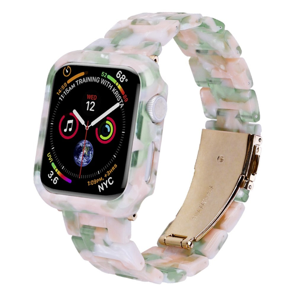 Apple Watch 9/8/7 (45mm) Resin Strap & Case - Pink / Green