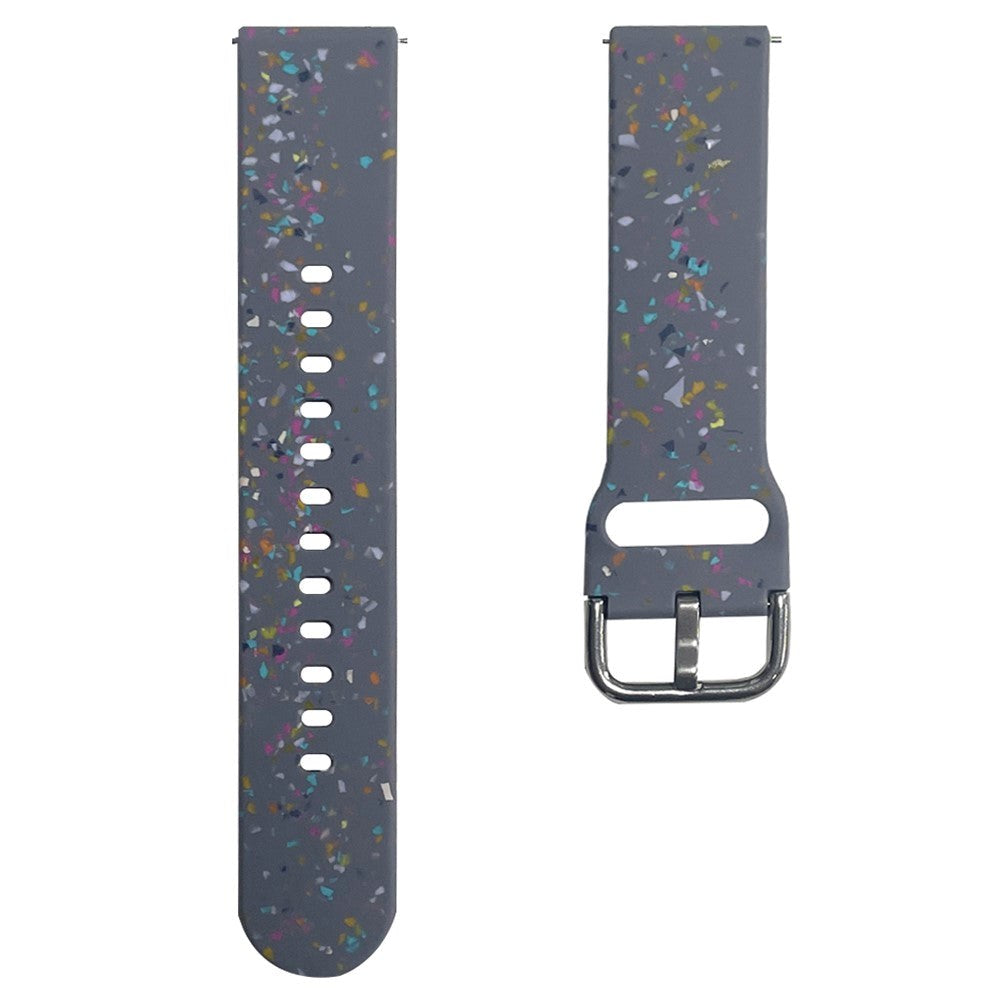 Smartwatch Silicone Universal Strap (22mm) w. Terrazzo Pattern - Greyish Blue