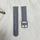 Smartwatch Silicone Universal Strap (22mm) w. Terrazzo Pattern - Greyish Blue