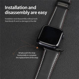 Apple Watch (38/40/SE/41/42mm) DUX DUCIS Faux Leather Watch Strap - Black