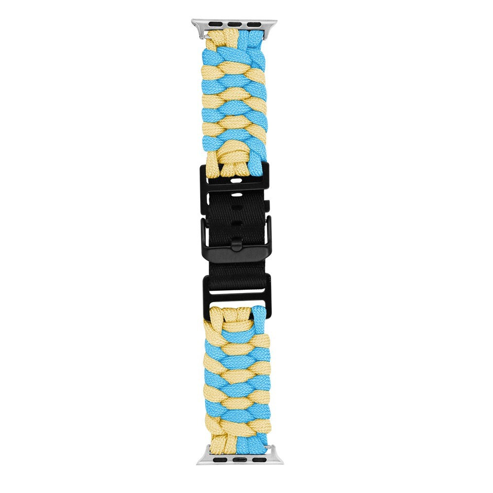 Apple Watch (42/44/SE/45/46/49mm) EIDERWOOD Braided Nylon Watch Strap - Blue / Yellow