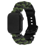 Apple Watch (42/44/SE/45/46/49mm) EIDERWOOD Braided Nylon Watch Strap - Green / Black