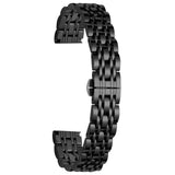 Universal 14mm Stainless Steel Smartwatch Strap w. Pattern - Black