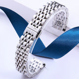 Universal 14mm Stainless Steel Smartwatch Strap w. Pattern - Silver