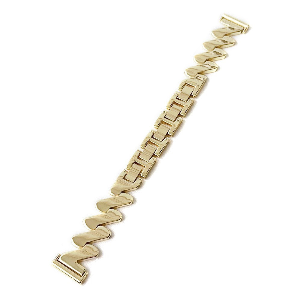 Universal 22mm Corrugated Metal Smartwatch Strap - Gold