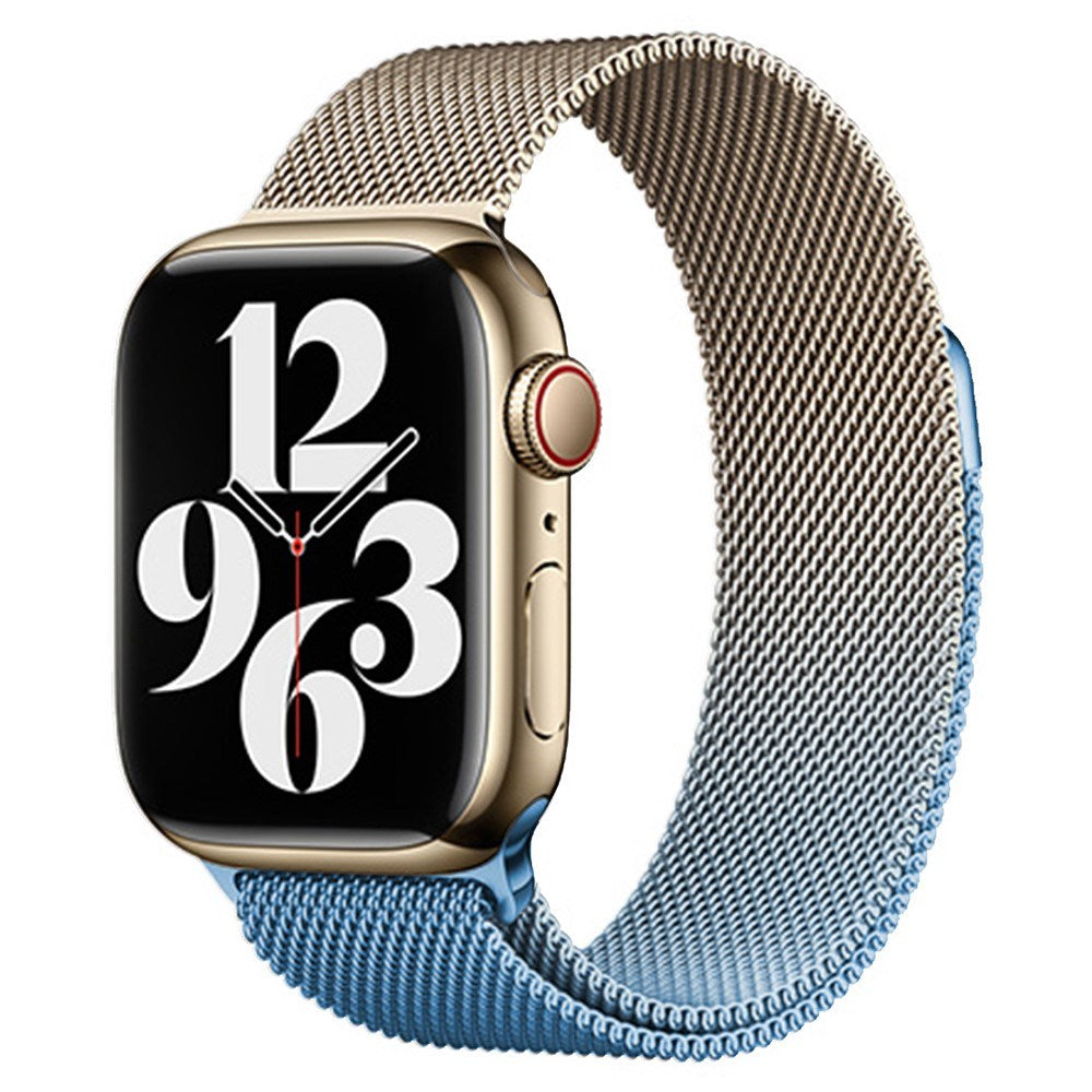 Apple Watch (38/40/SE/41/42mm) Gradient Magnetic Stainless Steel Strap - Gold / Blue