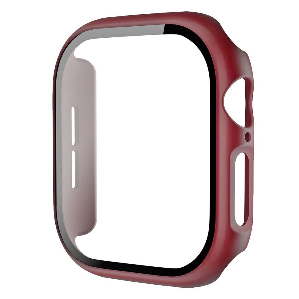 Apple Watch 10 (46mm) Hard Plastic Case with Built-in Screen Protector - Dark Red