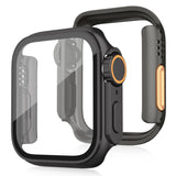 Apple Watch 11 / 10 (46mm) Hard Plastic Case with Built-In Screen Protector Glass - Black