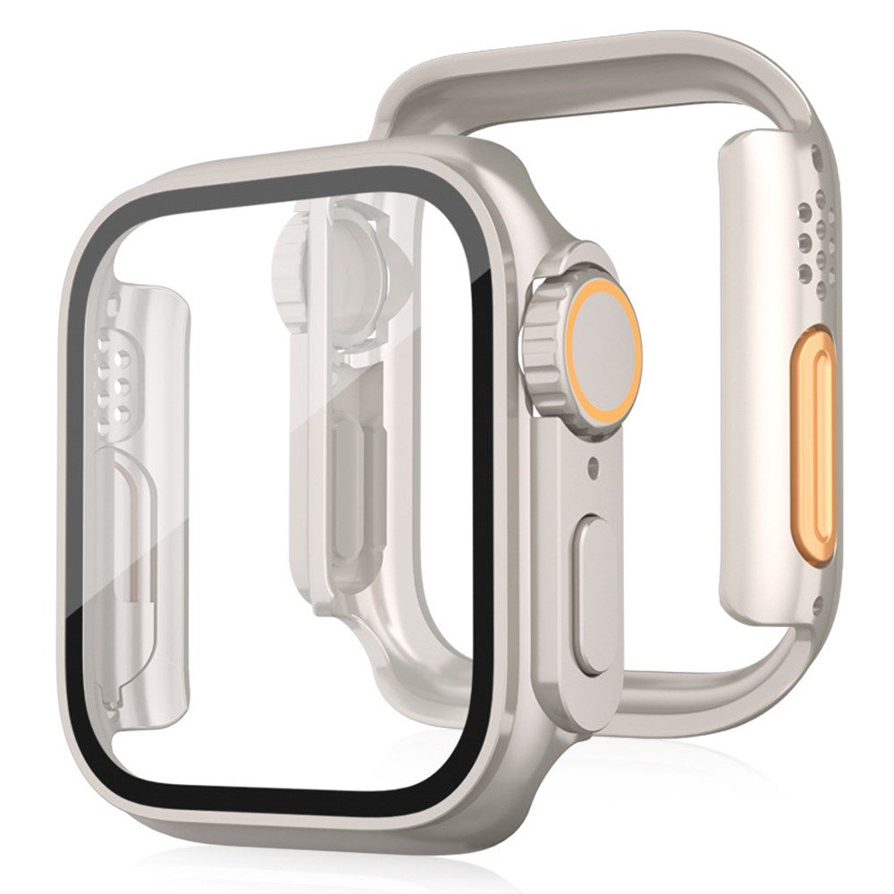Apple Watch 11 / 10 (46mm) Hard Plastic Case with Built-In Screen Protector Glass - Titanium