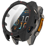 Garmin Tactix 8 AMOLED (51mm) Hard Plastic Case with Screen Protector Glass - Black / Red