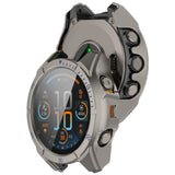 Garmin Tactix 8 AMOLED (51mm) Hard Plastic Case with Screen Protector Glass - Titanium / Blue