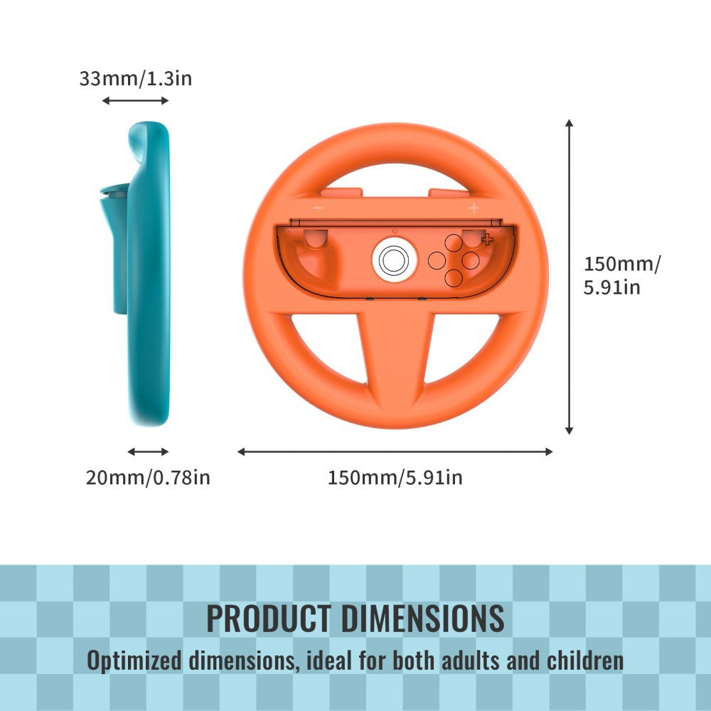 Racing Wheel for Nintendo Switch 2 Controller - 2 pcs - Blue / Orange