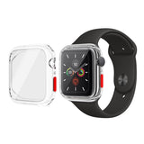 Apple Watch SE / 6 / 5 / 4 (44mm) Flexible Plastic Case with Tempered Screen Protector Glass - Transparent