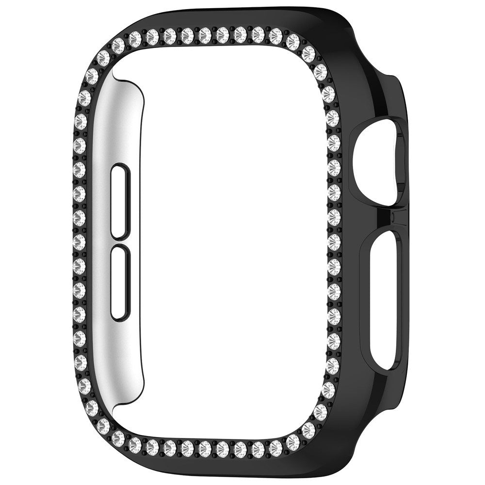 Apple Watch Series 12 (42mm) Hard Plastic Case - Black & Rhinestones