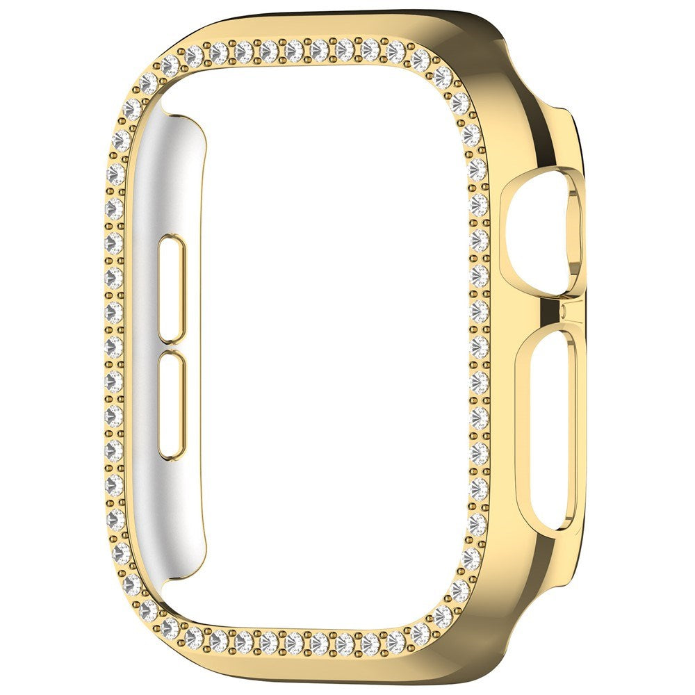 Apple Watch Series 12 (42mm) Hard Plastic Case - Gold & Rhinestones