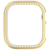 Apple Watch Series 12 (42mm) Hard Plastic Case - Gold & Rhinestones