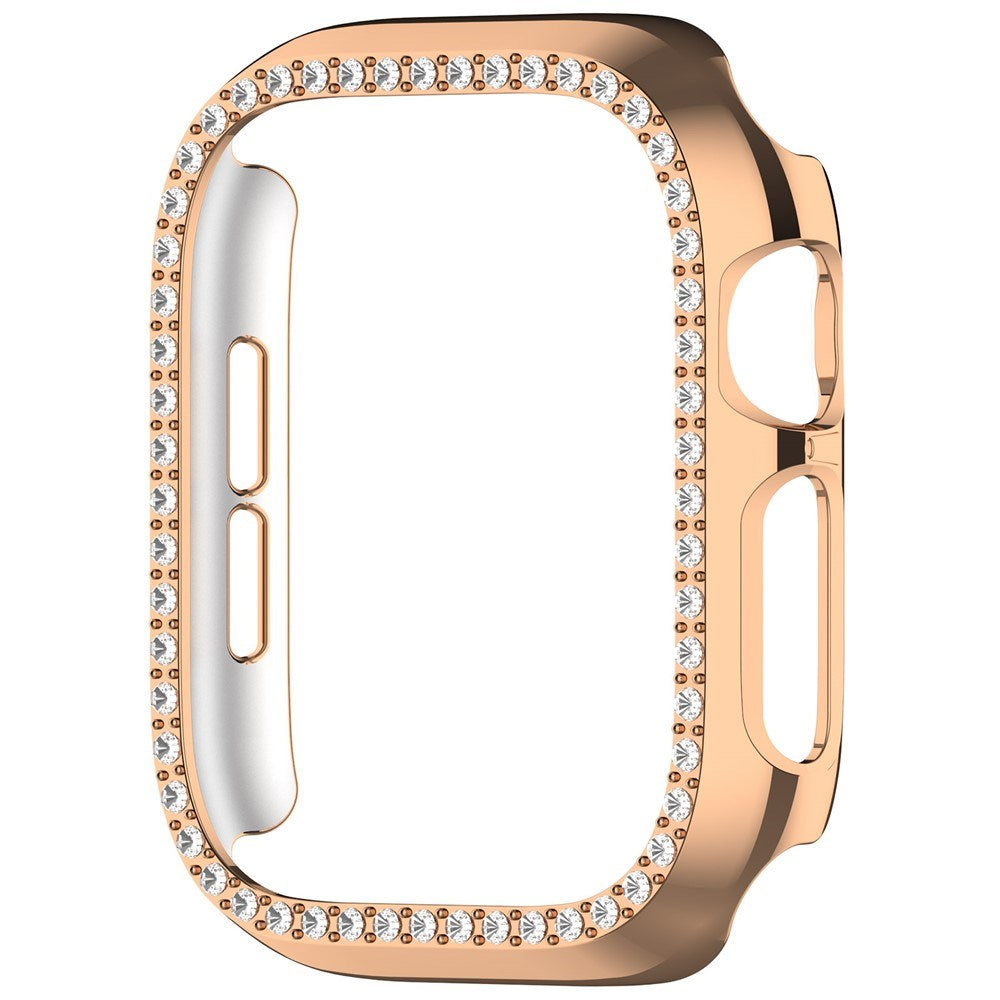 Apple Watch Series 12 (42mm) Hard Plastic Case - Rose Gold & Rhinestones